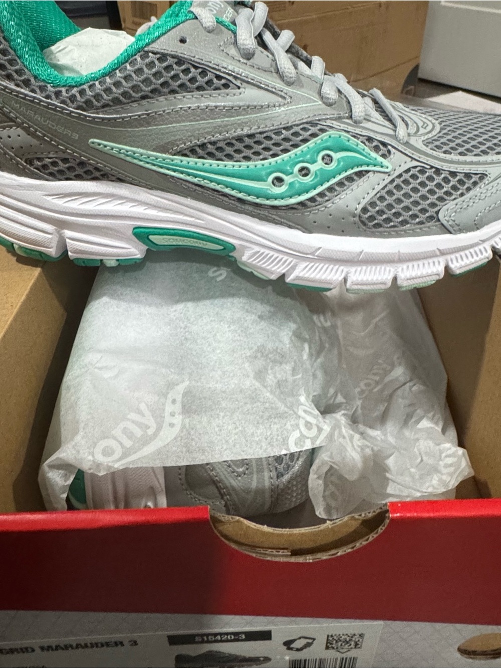 Saucony Women’s Gray and Teal Athletic Running Shoes